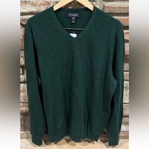Jos. A. Bank Dark Green Pima Cotton Tailored Fit V-Neck Sweater Size Large
